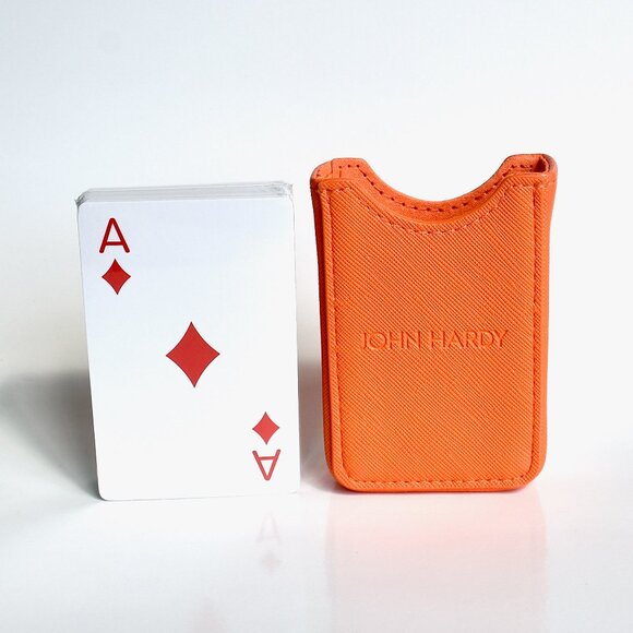 John Hardy Leather Case Playing Card Poker Deck Player's Board Game - Picture 2 of 4